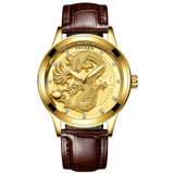 Waterproof dragon Casual golden watch