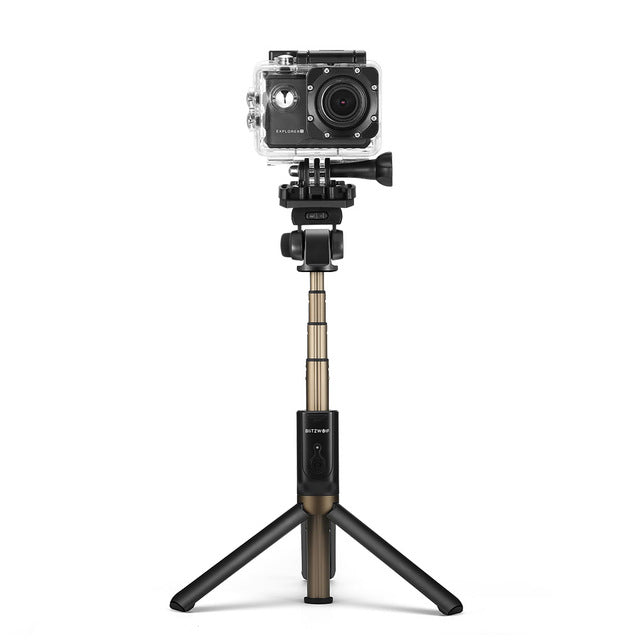 Camera tripod with Bluetooth selfie stick